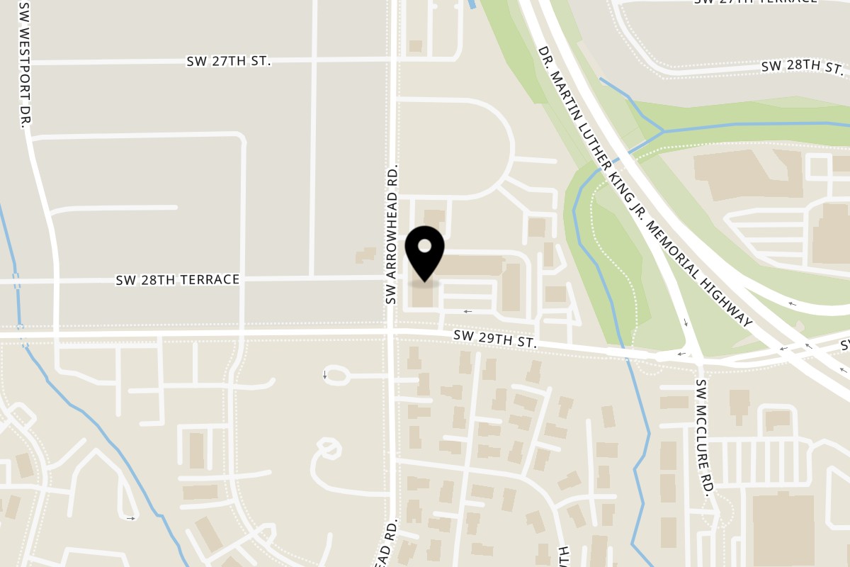 Map showing the location of Island Taco Shack on 5656 SW 29th St in Topeka